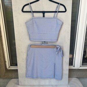 Hollister Blue Gingham Skirt & Top Set - Size M 💙 Halloween Dorothy Outfit 🎃